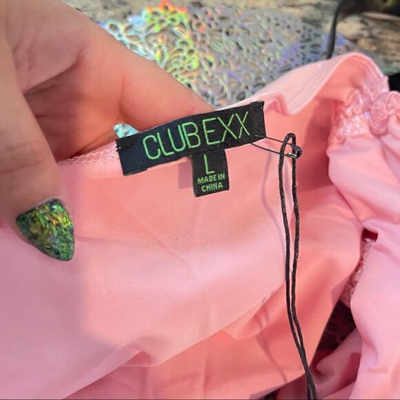 NWT xx Club Ex one night only shimmer beaded halter top Sz L - Picture 8 of 10